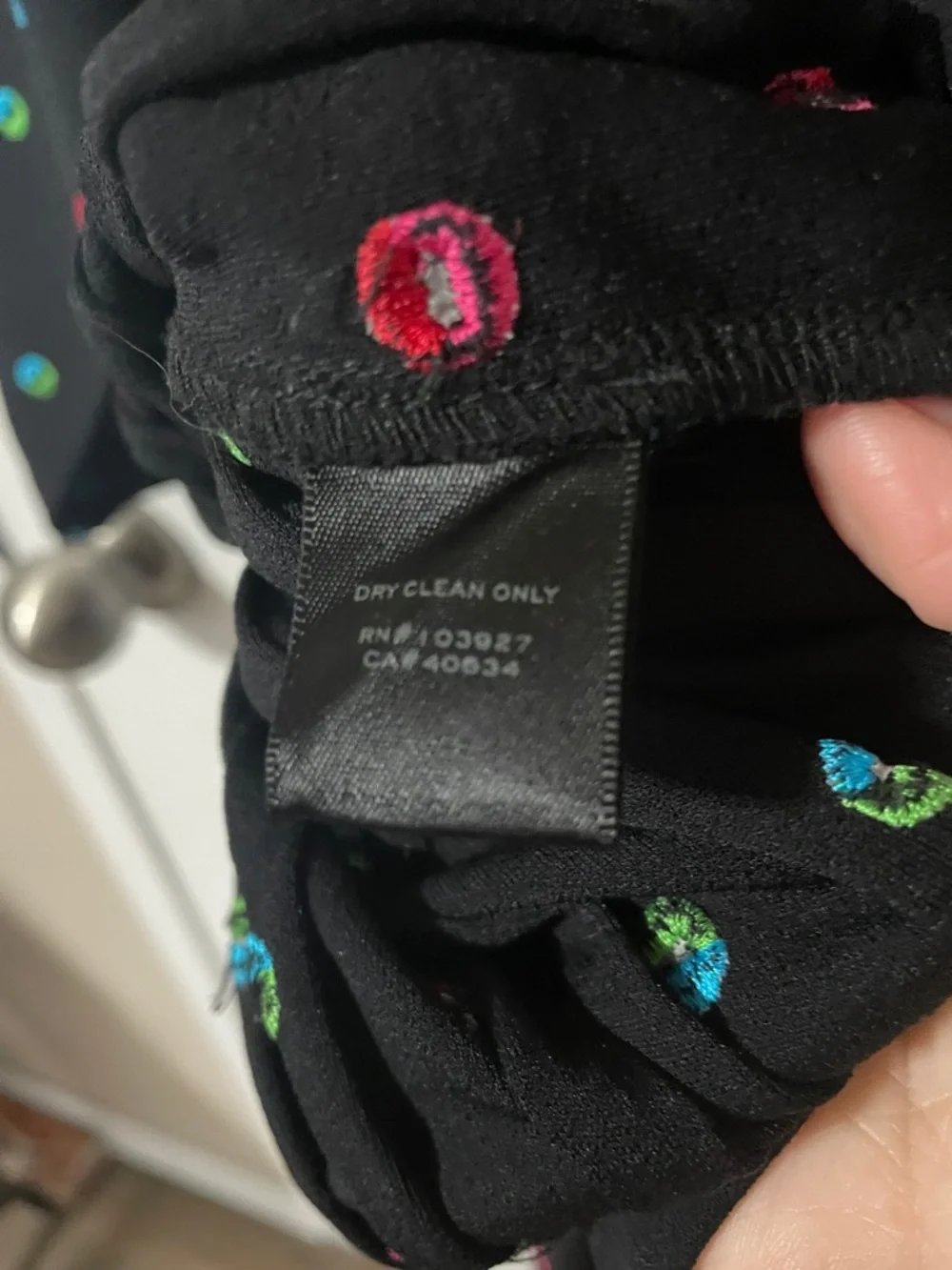 Marc by Marc Jacobs Black Dress with Embroidered Dots Size Medium - Picture 8 of 13